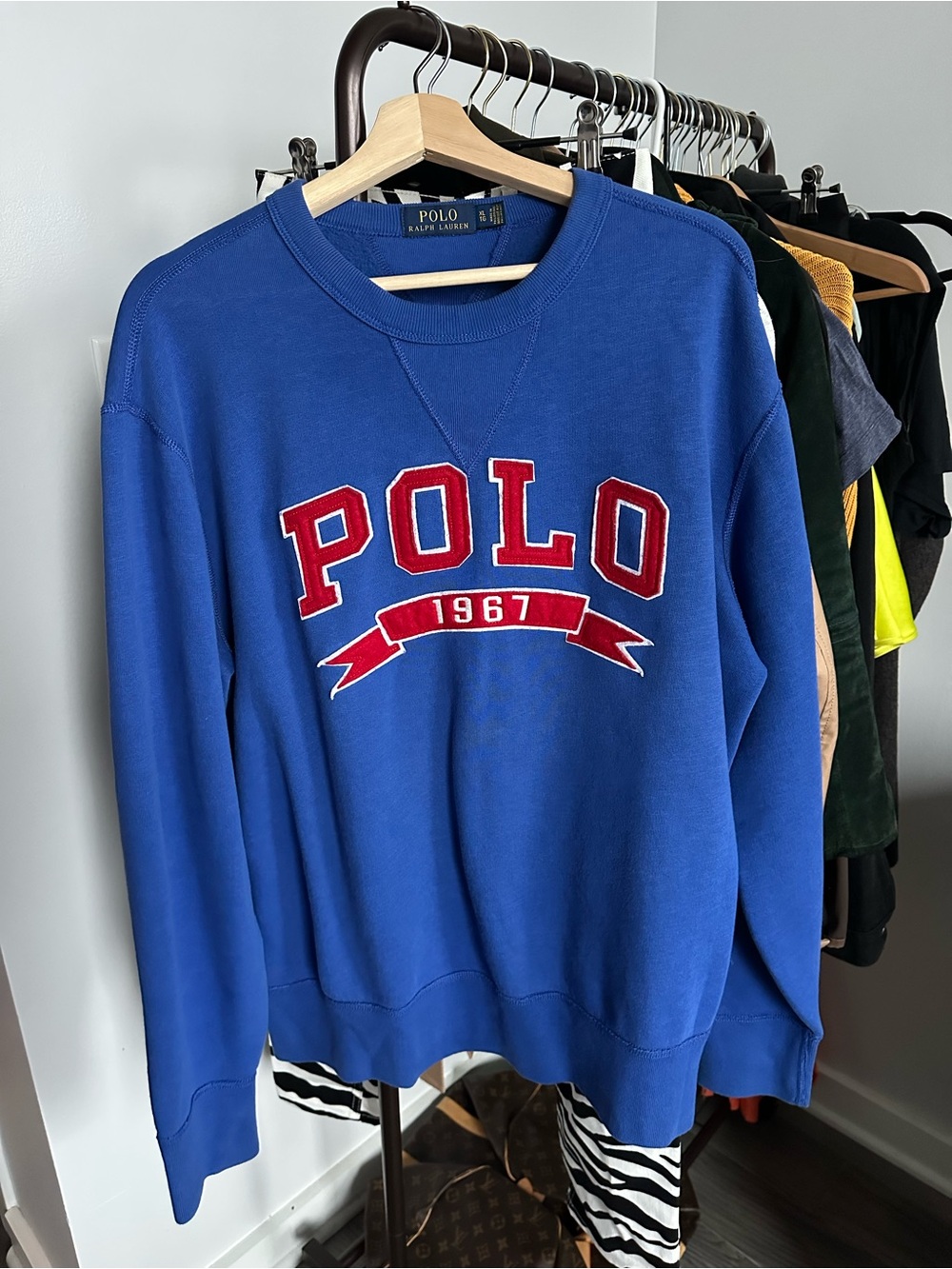 Ralph Lauren Polo Royal Blue Crewneck with Red Lettering